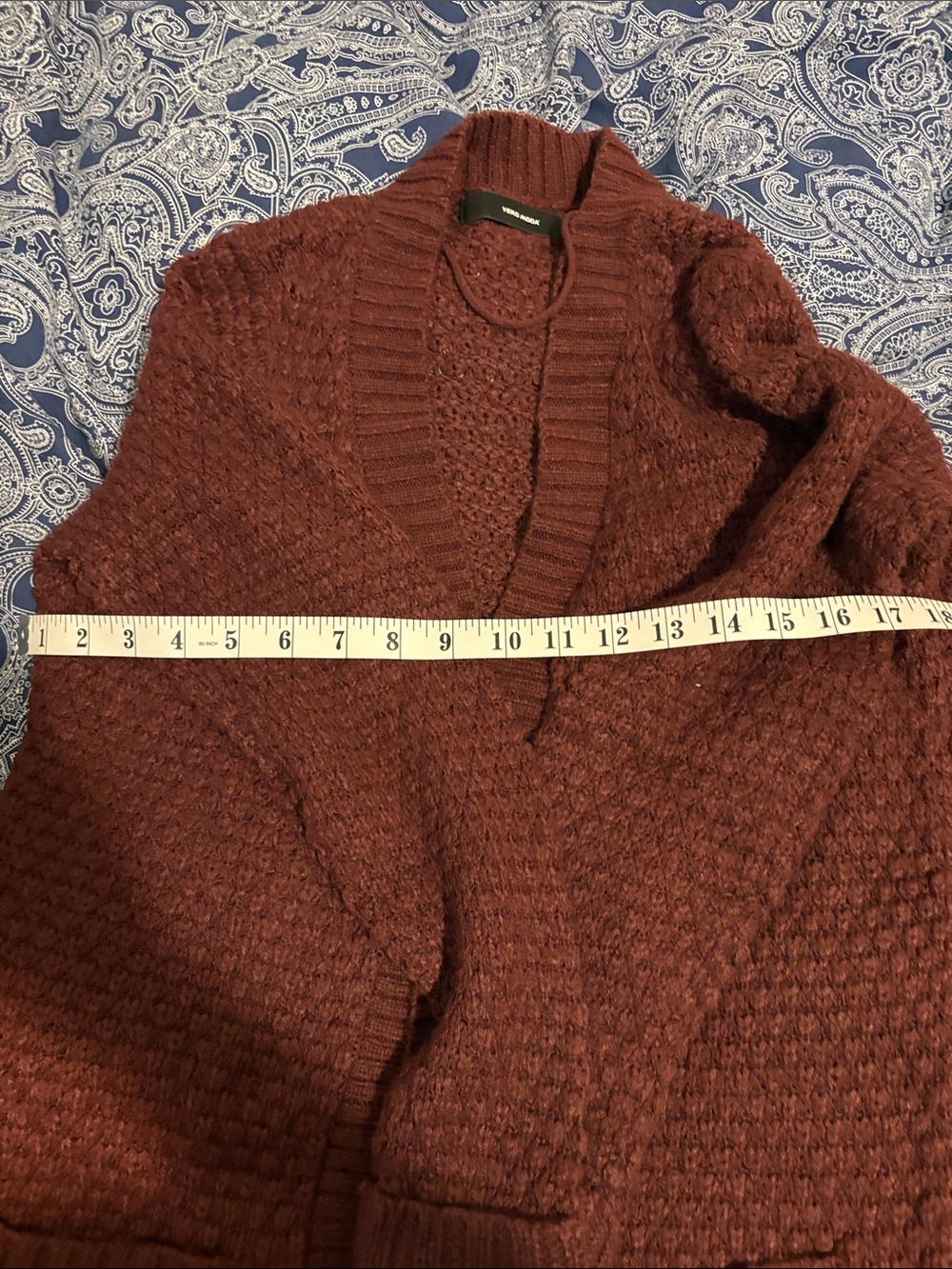 Vero Moda Open-Front Chunky Cardigan - Deep Rust - Picture 2 of 5